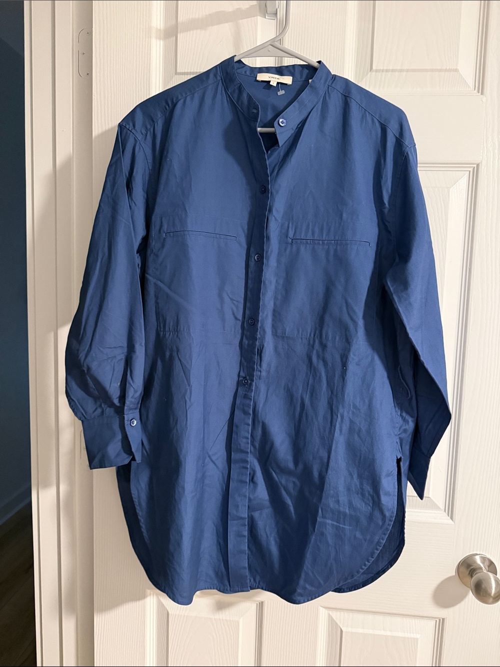 Vince. Navy Button-Front Dress